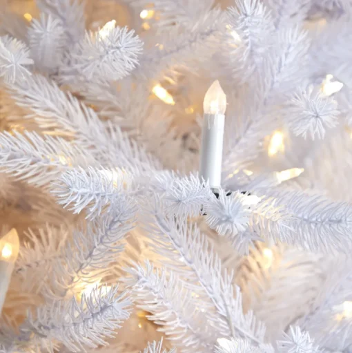 Pre-Lit Christmas Trees*The Holiday Aisle 7' 6" H White Realistic Artificial Fir Cashmere Christmas Tree With 964 Led Lights