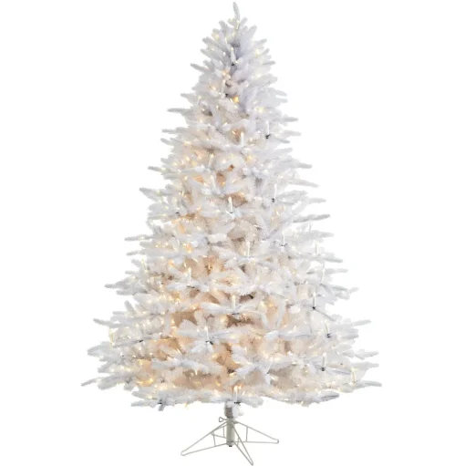 Pre-Lit Christmas Trees*The Holiday Aisle 7' 6" H White Realistic Artificial Fir Cashmere Christmas Tree With 964 Led Lights