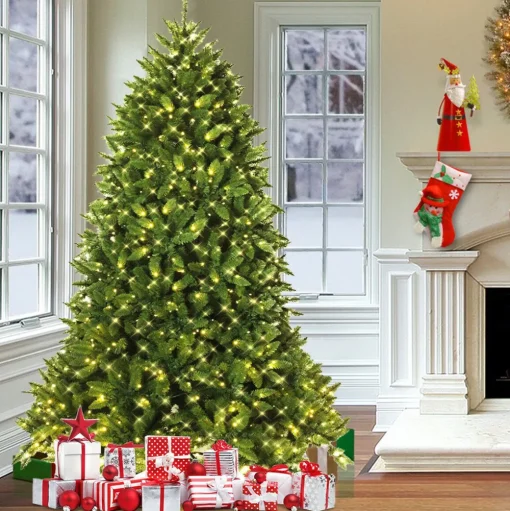 Pre-Lit Christmas Trees*The Holiday Aisle 7.5 Feet Pre-Lit Pvc National Christmas Fir Tree With Led Light And Stand