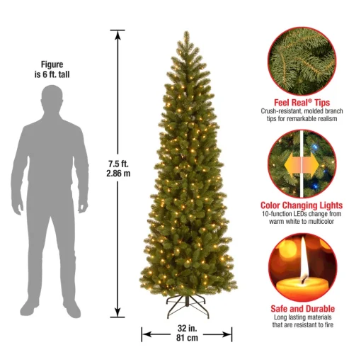 Pre-Lit Christmas Trees*Mercury Row 90' Green Fir Artificial Christmas Tree With 350 Color + Clear Lights