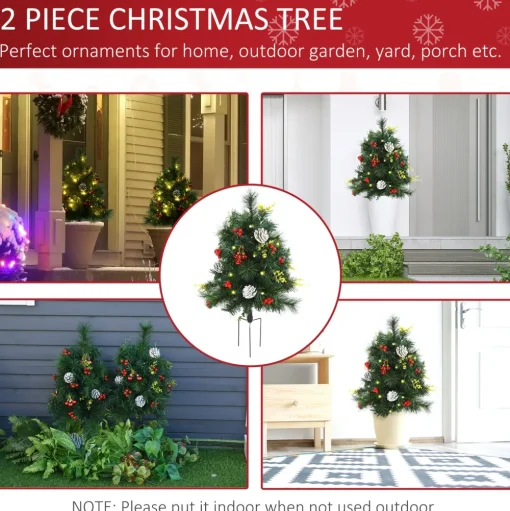 Pre-Lit Christmas Trees*The Holiday Aisle 2' Green Pine Artificial Christmas Tree With 24 Clear & White Lights