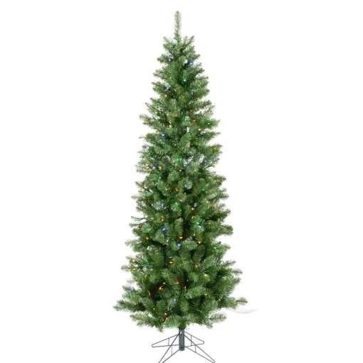 Pre-Lit Christmas Trees*The Holiday Aisle 4.5' Green Pine Artificial Christmas Tree With Led Mini Lights