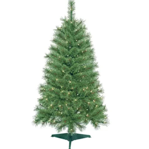 Pre-Lit Christmas Trees*The Holiday Aisle 4' Green Pine Artificial Christmas Tree With 150 Clear Lights