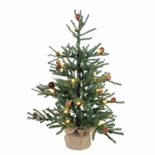 Pre-Lit Christmas Trees*Steelside 2' Green Pine Artificial Christmas Tree With 35 Clear Lights