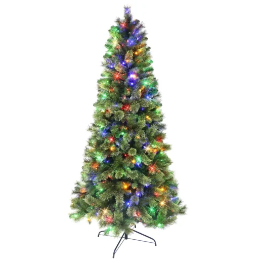 Pre-Lit Christmas Trees*The Holiday Aisle 72" H Green Pine Christmas Tree With 250 Led Color Changing/Combination Lights