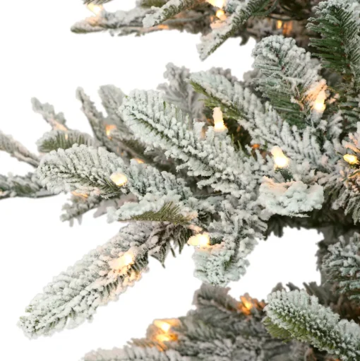 Pre-Lit Christmas Trees*The Holiday Aisle 90" H Green Pvc & Pe Blend Fir Flocked/Frosted Christmas Tree With 600 Led Color Changing/Combination Lights