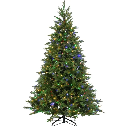 Pre-Lit Christmas Trees*The Holiday Aisle 7.5' H Green Realistic Artificial Spruce Christmas Tree With 800 Led Lights