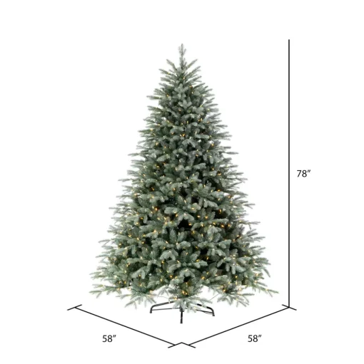 Pre-Lit Christmas Trees*The Holiday Aisle 78'' H Green Realistic Spruce Christmas Tree With 500 Led Lights
