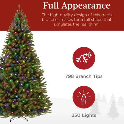 Pre-Lit Christmas Trees*The Holiday Aisle 6' H Green Tree Family Christmas Tree 250 Lights Led