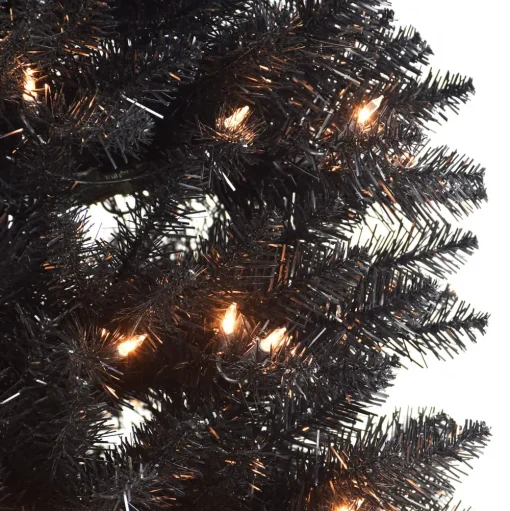 Pre-Lit Christmas Trees*Three Posts 7'6" H Slender Black Fir Christmas Tree With 250 Lights