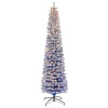 Pre-Lit Christmas Trees*The Holiday Aisle 78" H Slender Blue Fir Flocked/Frosted Christmas Tree With 200 Lights