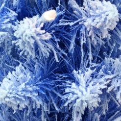 Pre-Lit Christmas Trees*The Holiday Aisle 78" H Slender Blue Fir Flocked/Frosted Christmas Tree With 200 Lights