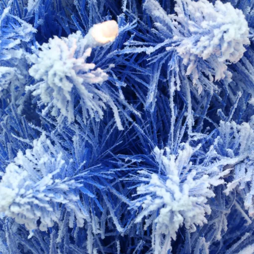 Pre-Lit Christmas Trees*The Holiday Aisle 78" H Slender Blue Fir Flocked/Frosted Christmas Tree With 200 Lights