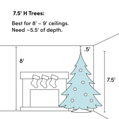 Pre-Lit Christmas Trees*Three Posts 7.6' H Slender Green Artificial Spruce Christmas Tree Withf 400 Lights
