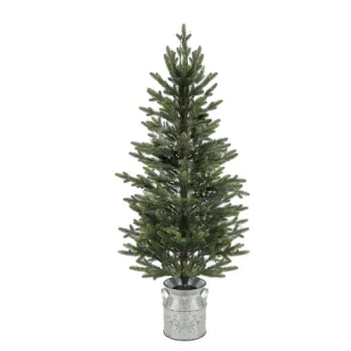 Pre-Lit Christmas Trees*Andover Mills 4'4" H Slender Green Realistic Artificial Fir Christmas Tree With 100 Led Lights