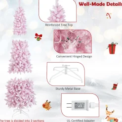 Pre-Lit Christmas Trees*The Holiday Aisle 90'' H White Artificial Hinged Christmas Tree With 450 Lights