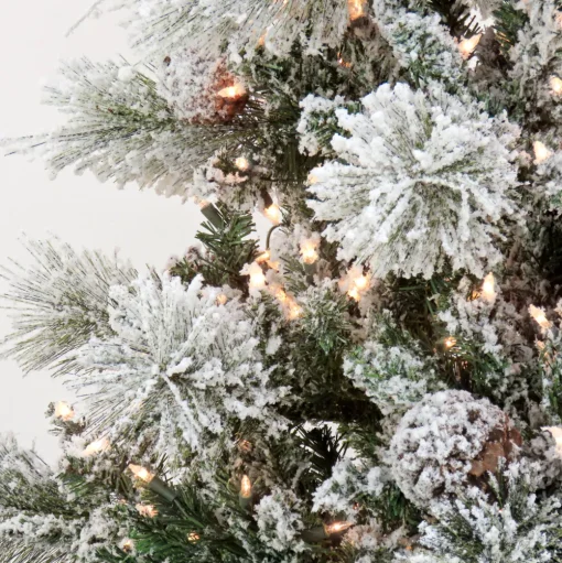 Pre-Lit Christmas Trees*The Holiday Aisle 108" H White Fir Christmas Tree With 900 Incandescent Lights And Pinecones