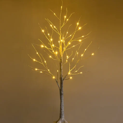 Pre-Lit Christmas Trees*The Holiday Aisle 48" H White Realistic Artificial Christmas Tree 48 Led Lights