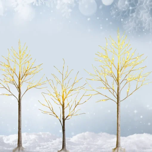 Pre-Lit Christmas Trees*The Holiday Aisle 48" H White Realistic Artificial Christmas Tree 48 Led Lights