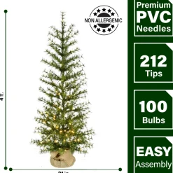 Pre-Lit Christmas Trees*The Holiday Aisle 4' Lighted Artificial Fir Christmas Tree - Stand Included