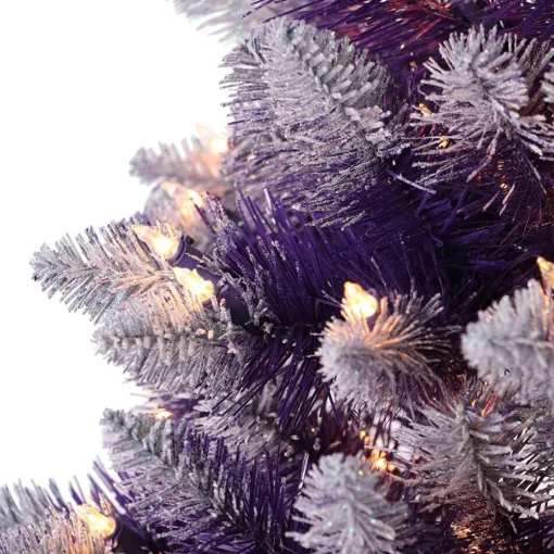 Pre-Lit Christmas Trees*The Holiday Aisle 3' Purple Spruce Artificial Christmas Tree With 50 Clear/White Lights