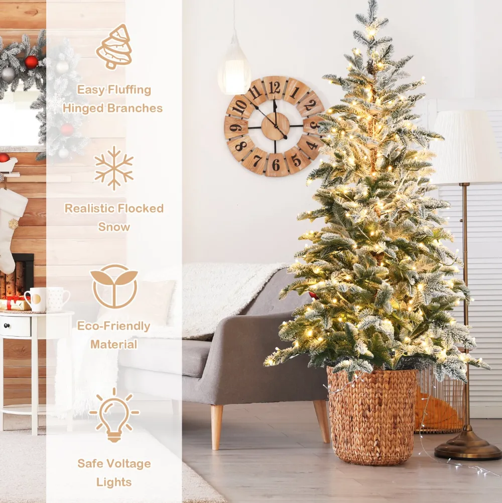 Pre-Lit Christmas Trees*The Holiday Aisle 72" Regular(Full) Green/White Realistic Artificial Christmas Tree 250 Light