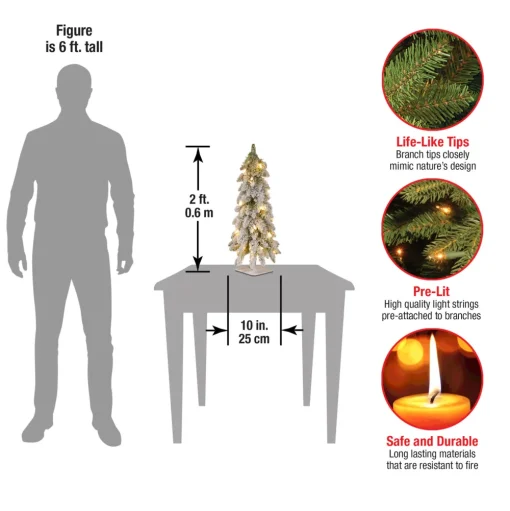 Pre-Lit Christmas Trees*Sand & Stable 24" White Christmas Tree With 50 Clear Lights