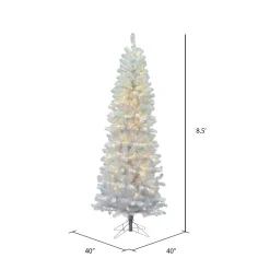 Pre-Lit Christmas Trees*The Holiday Aisle 8.5' White Pine Artificial Christmas Tree With 260 Clear Lights