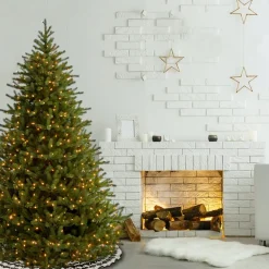 Pre-Lit Christmas Trees*The Holiday Aisle Atlanta Spruce 7.5' Extra Full Green Artificial Fir Christmas Tree With 850 Incandescent Steady/Constant Lights