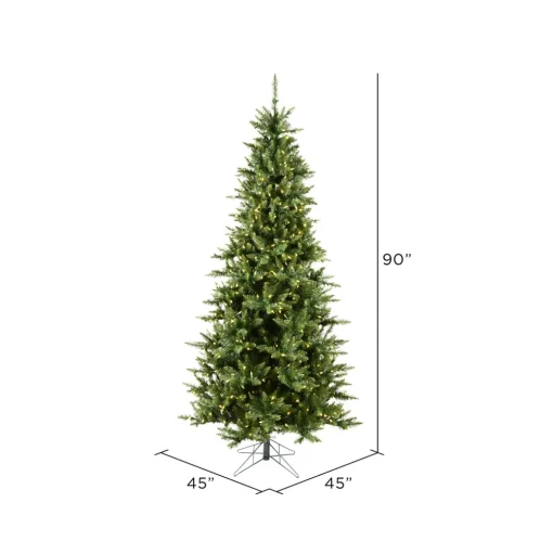 Pre-Lit Christmas Trees*The Holiday Aisle Beardstown Fir 7.5' Green Artificial Slim Christmas Tree With 585 Led Warm White Lights