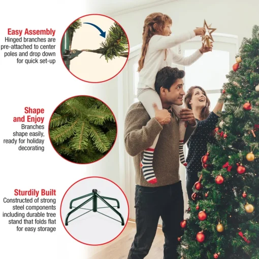 Pre-Lit Christmas Trees*Steelside Ceibhfhionn Pine Green Artificial Christmas Tree With Clear/White Lights