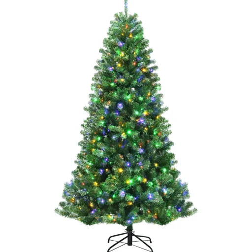 Pre-Lit Christmas Trees*Costway Green Pine Cashmere Christmas Tree With Led Lights