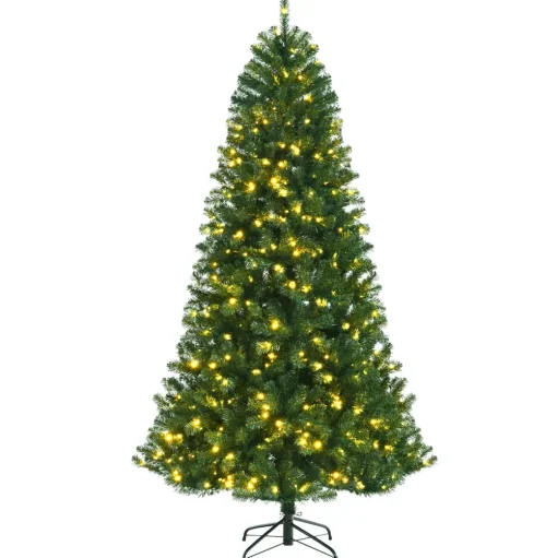 Pre-Lit Christmas Trees*Costway Green Pine Cashmere Christmas Tree With Led Lights