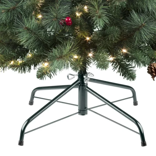 Pre-Lit Christmas Trees*Three Posts Easy Stow 6' 6" H Green Realistic Artificial Pine Cashmere Christmas Tree 300 Led Lights