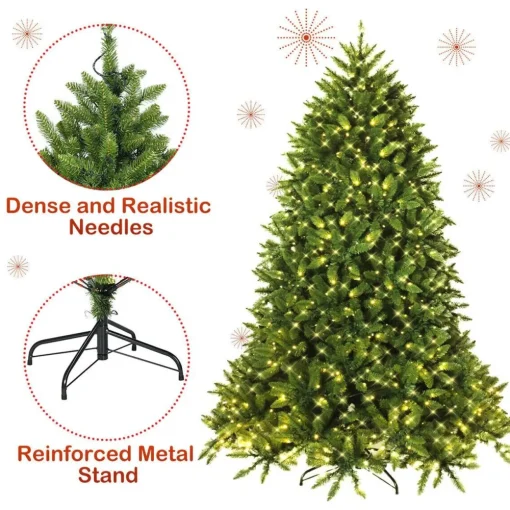 Pre-Lit Christmas Trees*The Holiday Aisle Extra Full Green Realistic Artificial Fir Christmas Tree With 650 Led Lights