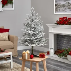 Pre-Lit Christmas Trees*The Holiday Aisle Flocked Fir Artificial Christmas Tree With Clear Lights