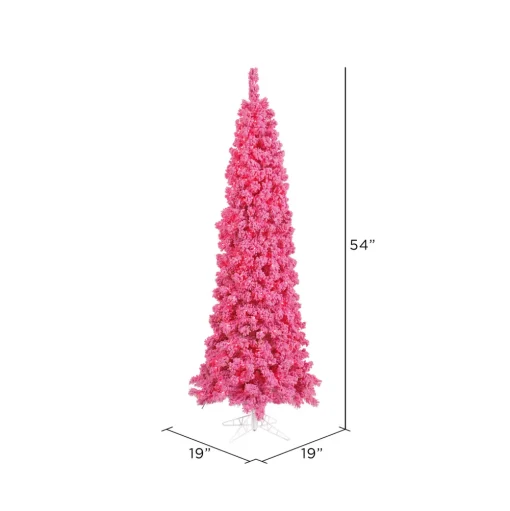 Pre-Lit Christmas Trees*Hashtag Home Flocked Pink Fir Artificial Christmas Tree