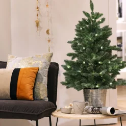 Pre-Lit Christmas Trees*Sand & Stable Frankie 35.4" Realistic Green Artificial Spruce Christmas Tree With 100 Lights