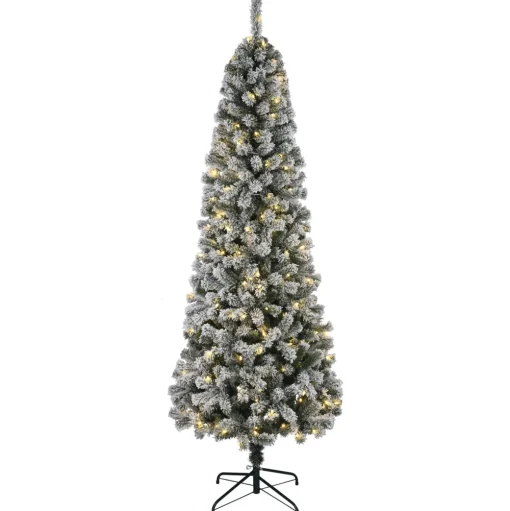Pre-Lit Christmas Trees*The Holiday Aisle 7Ft Prelit Flocked Tree With Dual Lights
