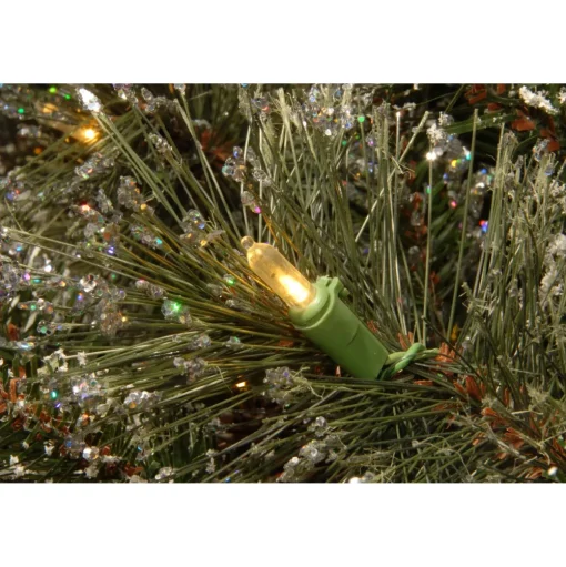 Pre-Lit Christmas Trees*Three Posts Glittery Bristle Realistic Artificial Pine Christmas Tree With 150 Led Lights