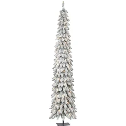 Pre-Lit Christmas Trees*The Holiday Aisle Graciana 7' H Slender Green Pine Christmas Tree With 150 Lights