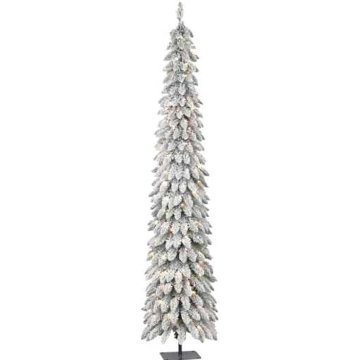 Pre-Lit Christmas Trees*The Holiday Aisle Graciana 7' H Slender Green Pine Christmas Tree With 150 Lights