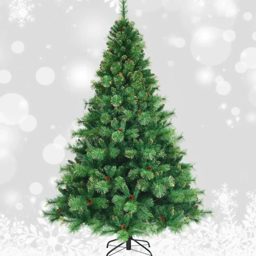Pre-Lit Christmas Trees*The Holiday Aisle Green Pine Christmas Tree With Led Lights And Pinecones