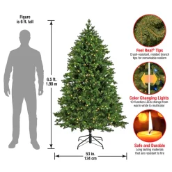 Pre-Lit Christmas Trees*The Holiday Aisle Green Realistic Artificial Pine Christmas Tree With Dual Color Led Lights