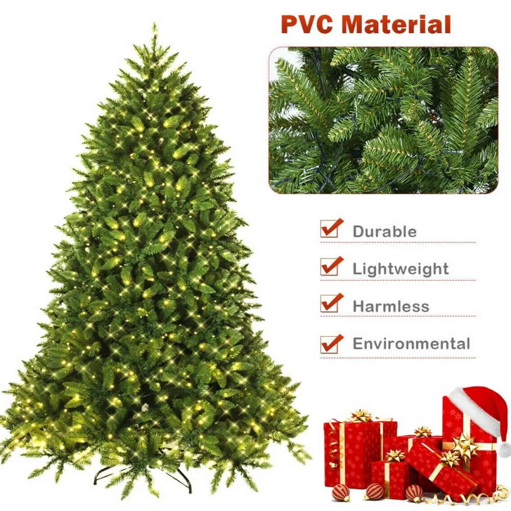 Pre-Lit Christmas Trees*The Holiday Aisle Hinged 7.5' Green Fir Artificial Christmas Tree With 700 Clear And White Lights