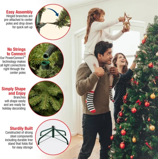 Pre-Lit Christmas Trees*The Twillery Co. Jack Green Spruce Artificial Christmas Tree With 700 Clear/White Lights