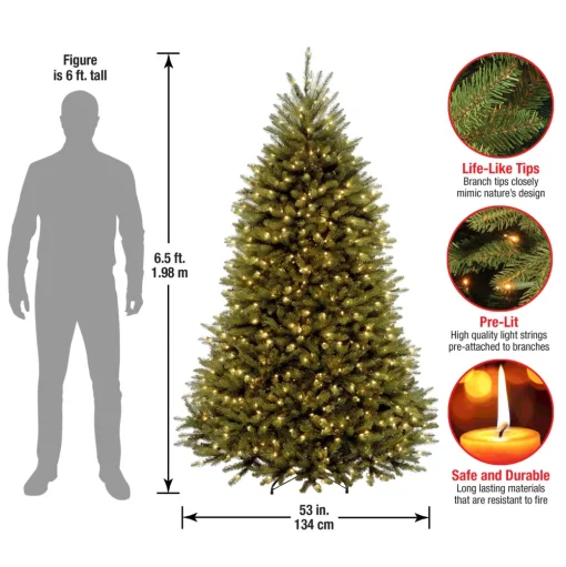 Pre-Lit Christmas Trees*The Twillery Co. Jack Green Spruce Artificial Christmas Tree With 700 Clear/White Lights