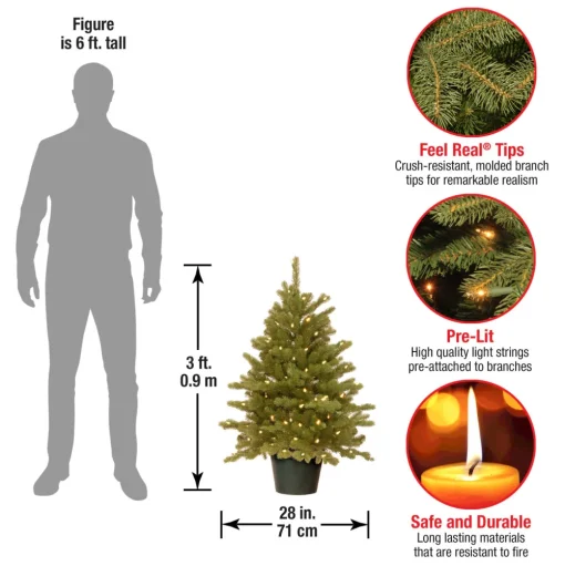 Pre-Lit Christmas Trees*Andover Mills Kiara 36" H Green Artificial Christmas Tree With 100 Lights