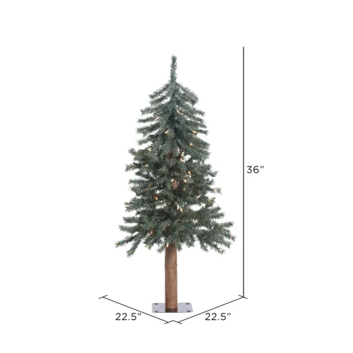 Pre-Lit Christmas Trees*The Holiday Aisle Natural Bark Alpine Artificial Christmas Tree