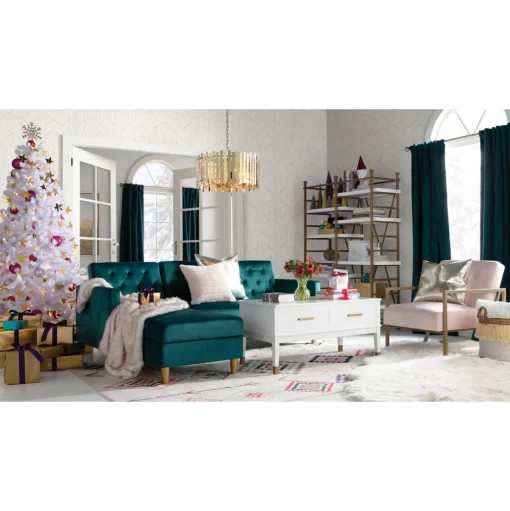 Pre-Lit Christmas Trees*Mercury Row North Valley 7' White Spruce Christmas Tree With 550 Clear/White Lights